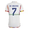Maillot de Supporter Belgique De Bruyne 7 Extérieur Coupe du Monde 2022 Pour Homme